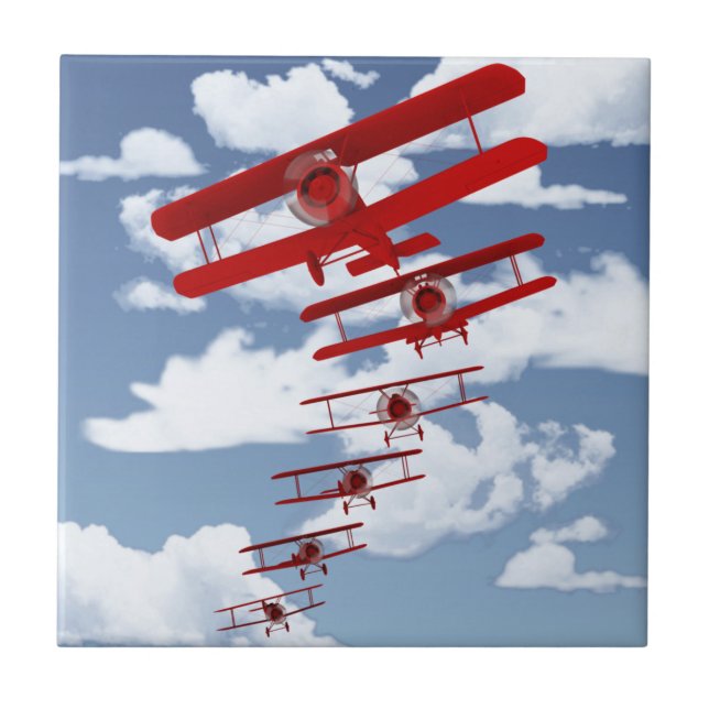 Retro Biplane Kakelplatta (Framsidan)
