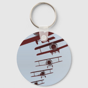 Retro Biplane Nyckelring