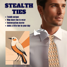 Retro Bird Stealth Neck Tie Slips