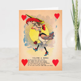 Retro Bird Vinegar Valentine Day Card Helgkort