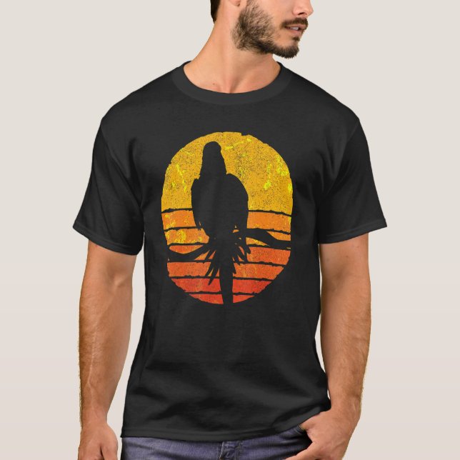 Retro Bird Watching Jungle Animal Macaw Parrot T Shirt (Framsida)