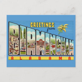 Retro Birmingham AL Greeting Vykort