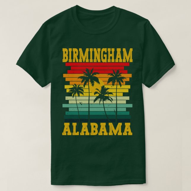 Retro Birmingham Alabama AL Tropical Summer Handfl T Shirt (Design framsida)