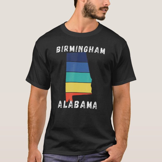 Retro Birmingham Alabama Apparel T Shirt (Framsida)