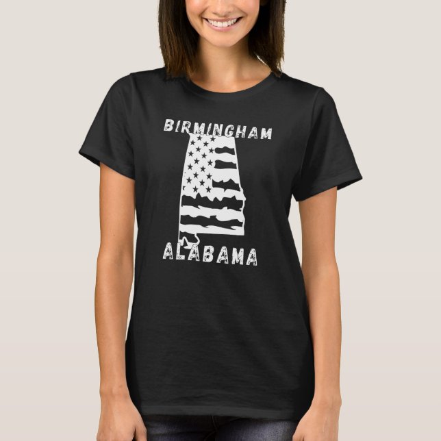 Retro Birmingham Alabama Kläder T Shirt (Framsida)