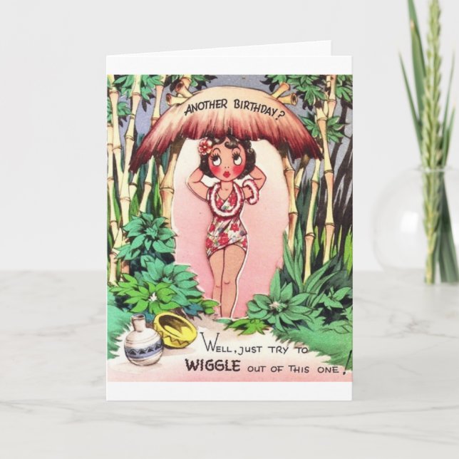 Retro Birthday Card - ännu en födelsedag! Humalog Kort (Framsida)