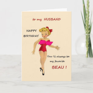 Retro Birthday Card för Make Kort