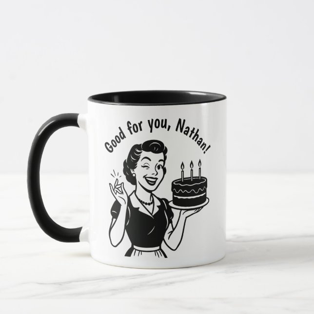 Retro Birthday Cheer Gift Mugg (Vänster)