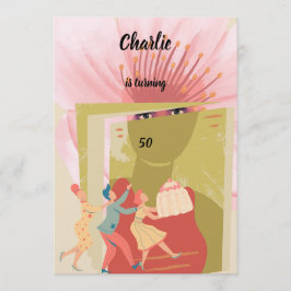 Retro birthday inbjudningar