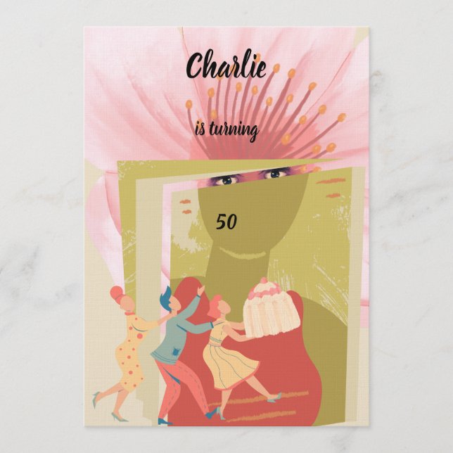 Retro birthday inbjudningar (Framsida)