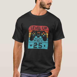Retro Birthday Video Game 25 Years Old Gamer Level T Shirt