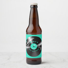 Retro Birthday Vinyl Record Rock musik Guitar Ölflaska Etikett