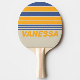 Retro Blå Förintande Solnedgång Horisont Randig me Pingisracket