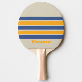 Retro Blå Förintande Solnedgång över Ränder med Na Pingisracket