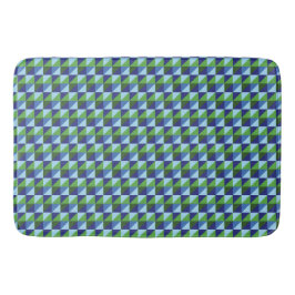 Retro Blå & Grön Geometrisk Triangel Abstrakt Badrumsmatta