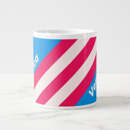 Retro Blå Klämstränder med Namn Jumbo Mugg