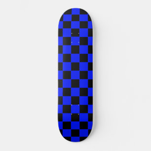 Retro Blå och Svart Rutig Skateboard Bräda 20,5 Cm