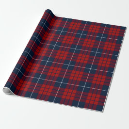 Retro Blå Röd Jul Nyår Tartan Plaid Presentpapper
