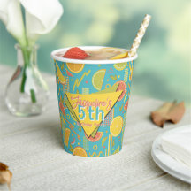 Retro Blå Sommar Citrus Frukt Födelsedag