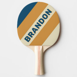 Retro Blå Våg Djärva Ränder med Namn Pingisracket