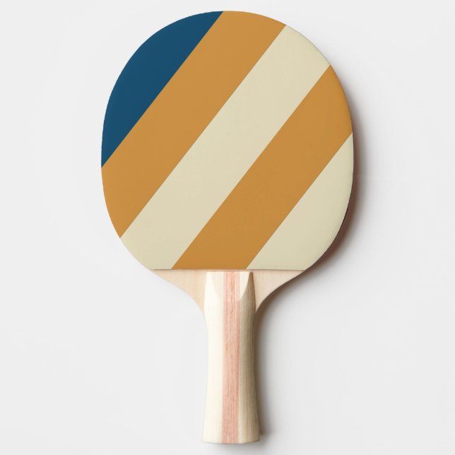Retro Blå Våg Djärva Ränder Pingisracket (Framsidan)