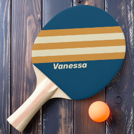 Retro Blå Vågränder med Namn Pingisracket