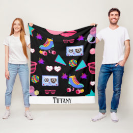 Retro black 80s Costume Vibrant culture pop Fleecefilt