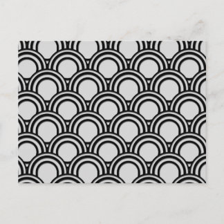 Retro Black and White Art Deco Abstrakt Mönster Vykort