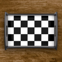 Retro Black and White Checker Mönster-serverfack