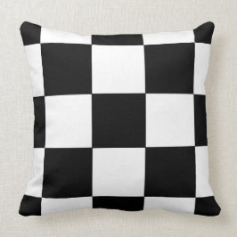 Retro Black and White Checkerboard Mönster Pillow Kudde