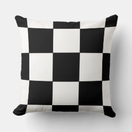 Retro Black and White Checkerboard Mönster Pillow Kudde