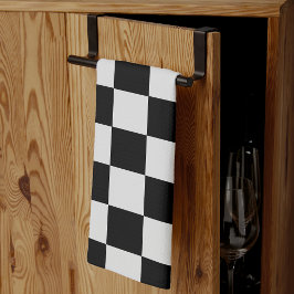 Retro Black and White Checkerboard Mönster Towels Kökshandduk