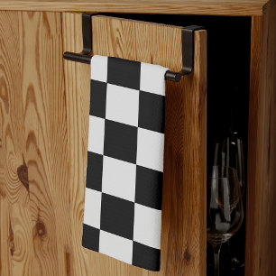 Retro Black and White Checkerboard Mönster Towels Kökshandduk