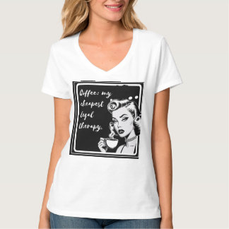 Retro black and white design with the phrase “Coff T Shirt