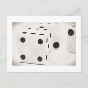 Retro Black and White Dice-vykort Vykort