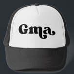 Retro Black and White Grandma American Gma Keps<br><div class="desc">"Gma" i stil-typsnittet,  färg är redigerbart. Lägg till ditt eget namn om du vill och välj hatma stil. Kontakta mig för andra smeknamn.</div>