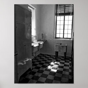 Retro Black and White Kitchen-foto Poster