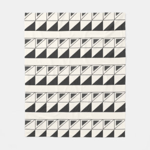Retro Black and White Mid-Mod Geometric Mönster Fleecefilt