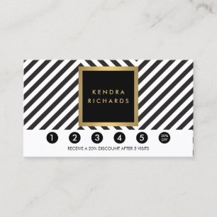 Retro Black and White Mönster Glam Loyalty Card Lojalitetskort