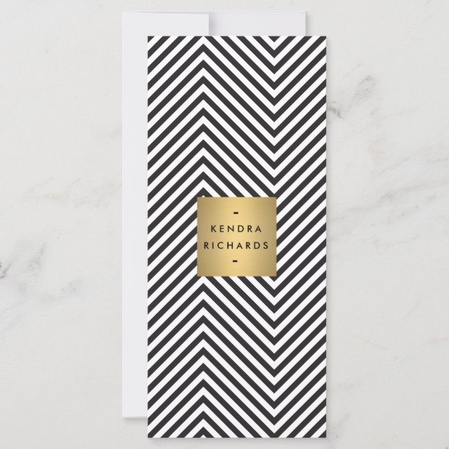 Retro Black and White Mönster Guld Namn Logotyp 2 (Framsida)