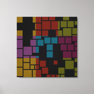Retro Black and White Mönster Seamless Art Canvastryck