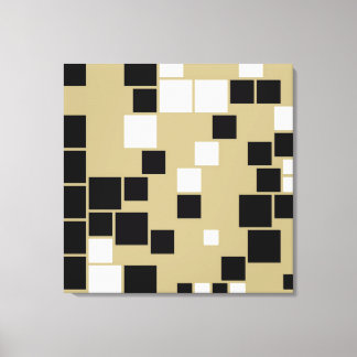 Retro Black and White Mönster Seamless Art Canvastryck