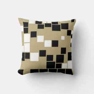 Retro Black and White Mönster Seamless Art Kudde