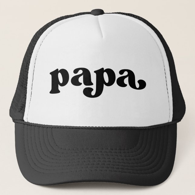Retro Black and White Pappa Keps (Framsida)