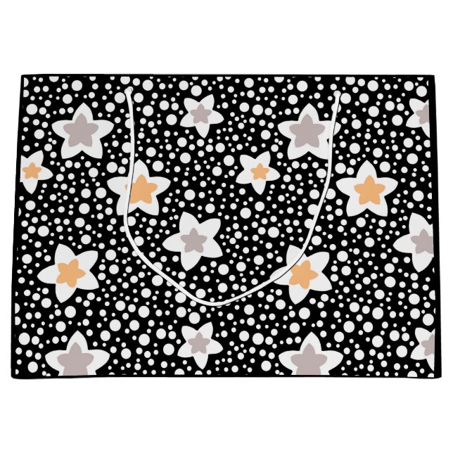 Retro Black and white polka dots med stjärnor (Framsidan)