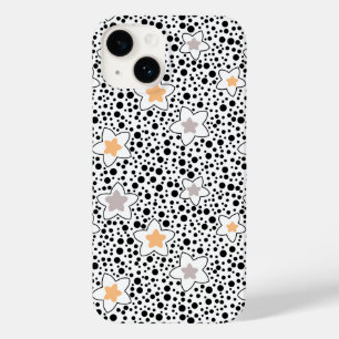 Retro Black and white polka dots med stjärnor