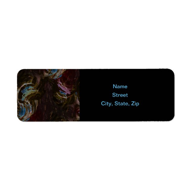 Retro Black Atomic Abstrakt Returadress Etikett (Framsidan)