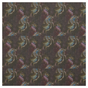 Retro Black Atomic Abstrakt Tyg
