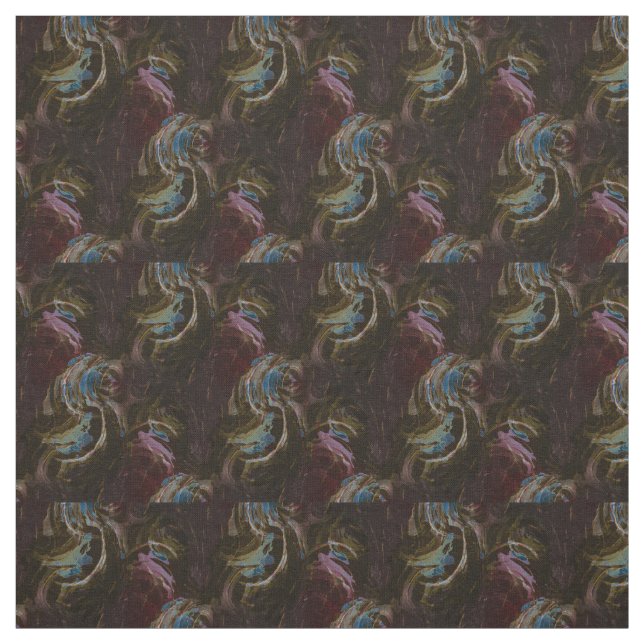 Retro Black Atomic Abstrakt Tyg (Provkarta)