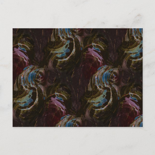 Retro Black Atomic Abstrakt Vykort (Framsida)